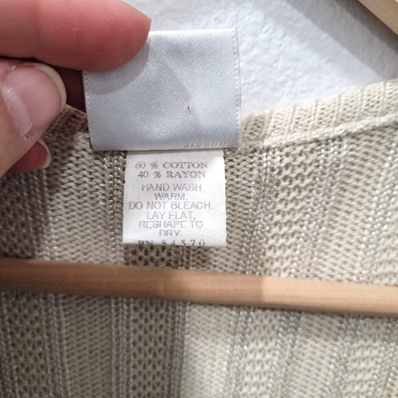 Womens Vintage Jason Maxwell V-Neck Button-up Cream Cardigan Sweater Size M - Picture 6 of 10